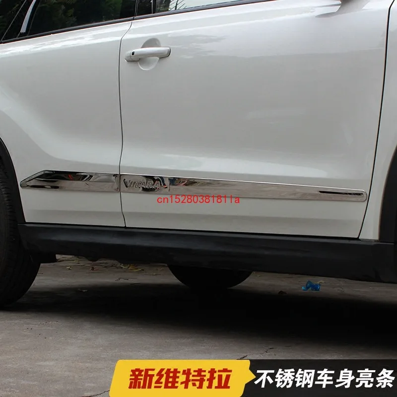 High quality stainless steel body trim strip door anti-rub fit for Suzuki Vitara 2015 2016 2017 2018 Car styling