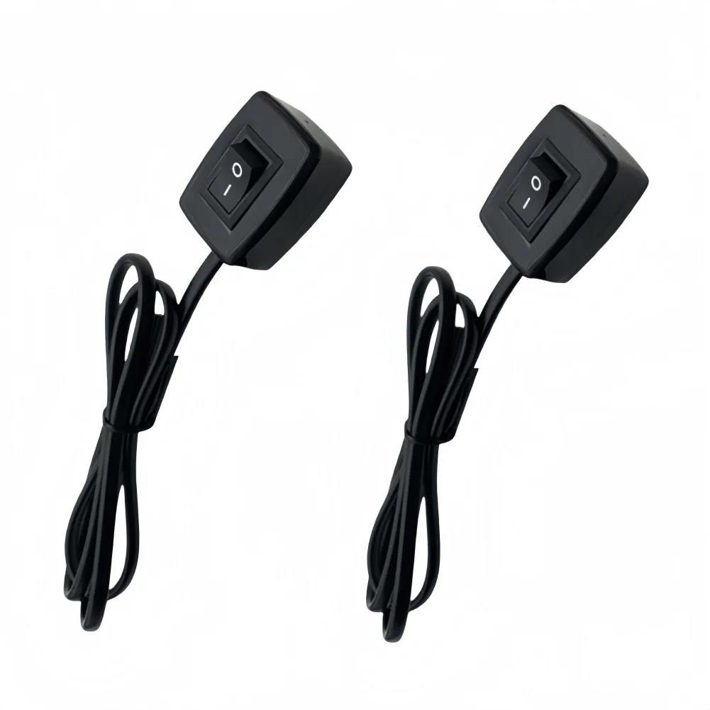 2-Pack Self-Adhesive Rocker Switch ON/Off With 75cm Cable 12V 24V 6A Pure Copper Wire For Car LED Lights Boat RV DIY