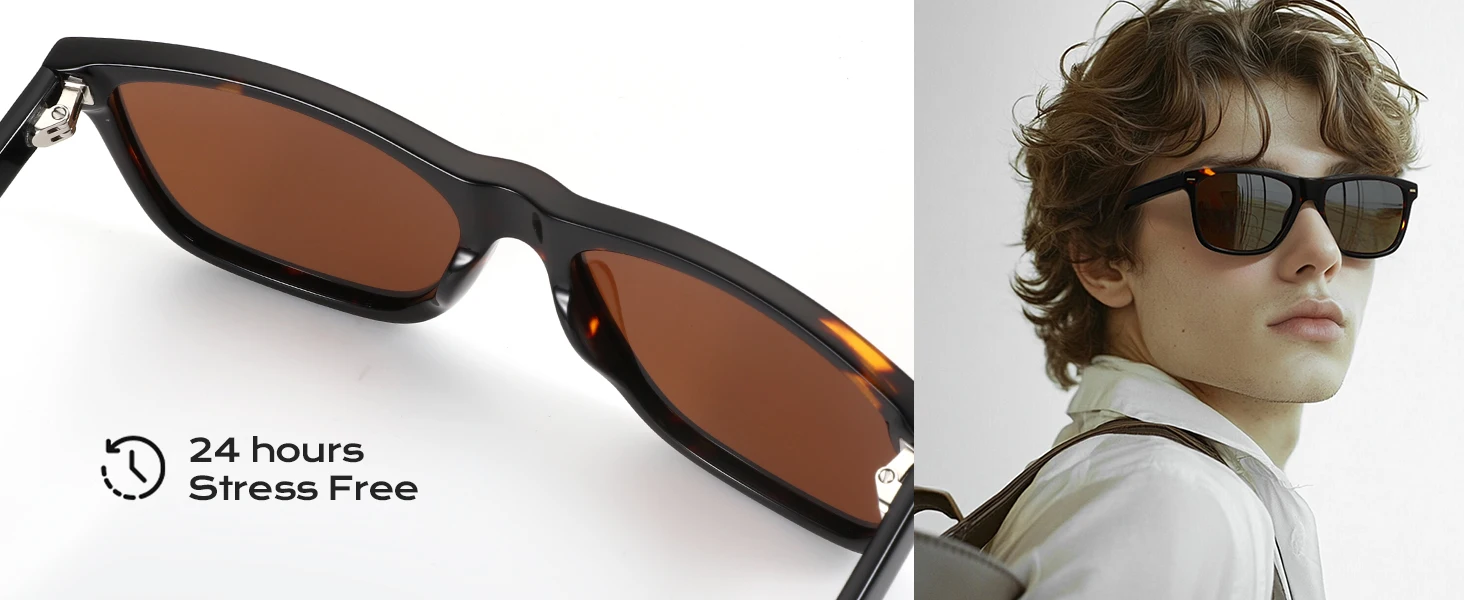 ZENOTTIC Fashion Square Polarisierte Sonnenbrille UV400-Schutz Acetat-Sonnenbrille Klassisches Design Schatten für Damen Herren – Detail 5