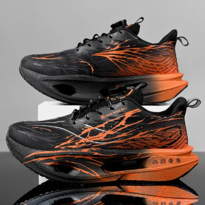 

Men Sports Running Shoes Marathon Carbon Board Cushion Breathable Lightweight Women's Comfortable Athletic Nonskid Sneakers