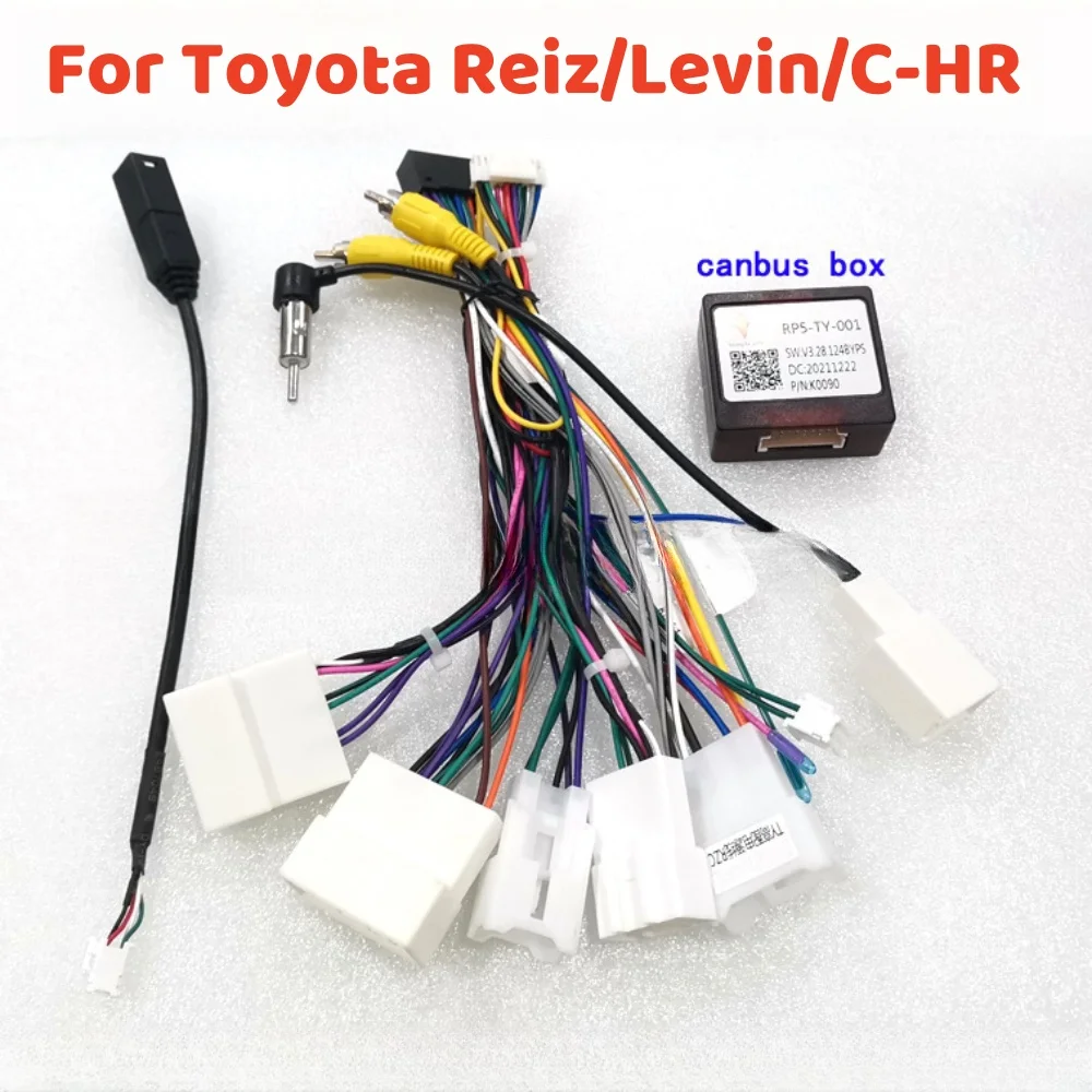 

For Toyota Corolla/Camry/CHR /RAV4/Levin/Reiz/Highlander Android 2 Din Car Radio Canbus PR5-TY-001Wiring Harness Power Cable