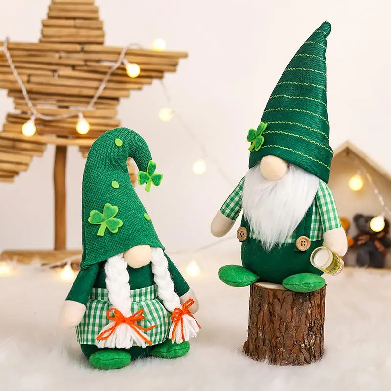 Faceless Doll Christmas Decoration Green Hat Gnomes Crafts Gnome Plush Doll Green Gnome Decoration Green Leaf Festival Themed