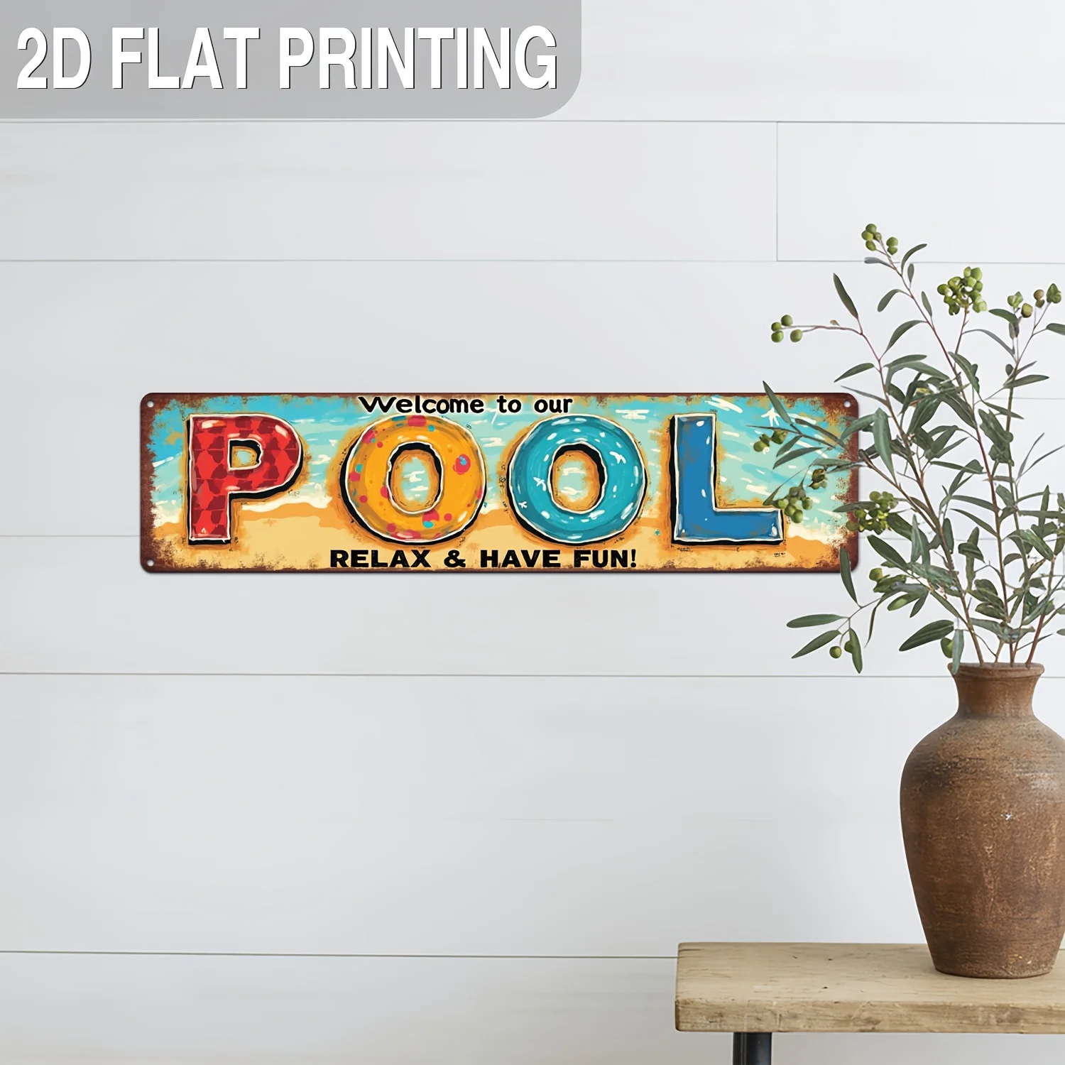 2D Flat - Vintage 2D Flat Metal Sign 
