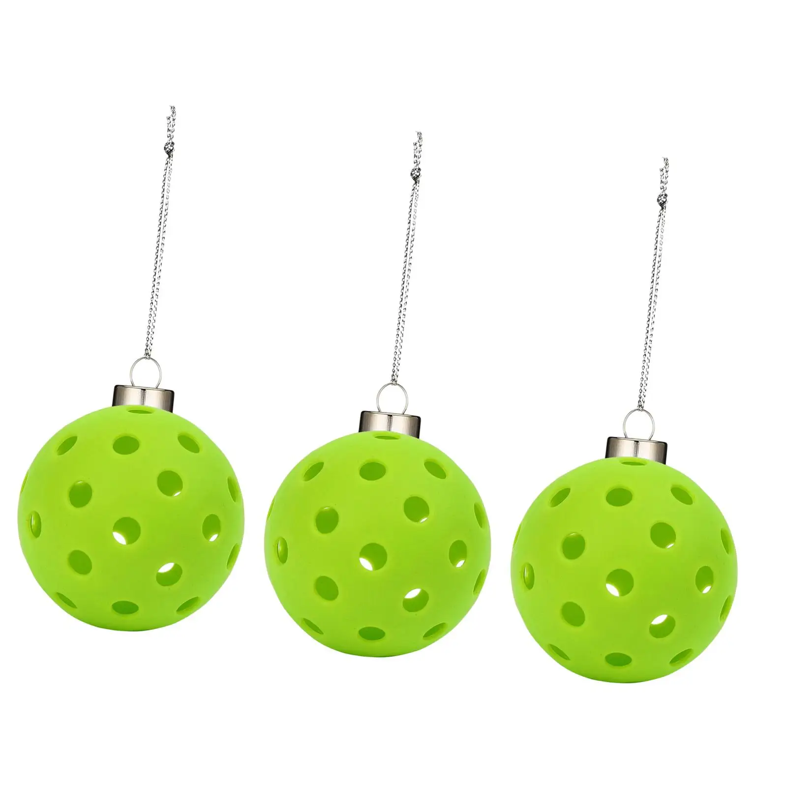 3x Pickleball Ornament Set Christmas Tree Hanging Decorations Keyring Key Decoration Key Chains for Holiday Birthday Backpack