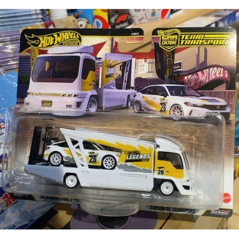 New Sale Hot Wheels Premium Car Culture JMN15 Team Transport Serise Legends Tour '24 Honda Civic Type R Model Cars Surprise Toys view 5