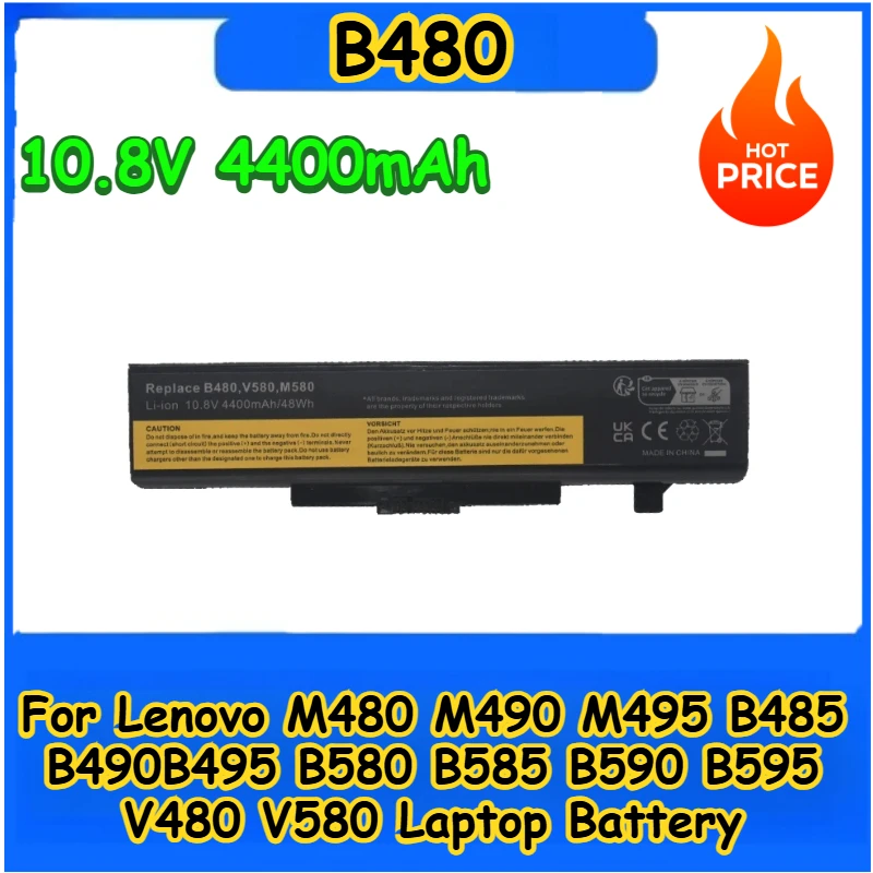 

New Replacement Laptop Battery 10.8V 4400mAh B480 For Lenovo M480 M490 M495 B485 B490 B495 B580 B585 B590 B595 V480 V580 E530
