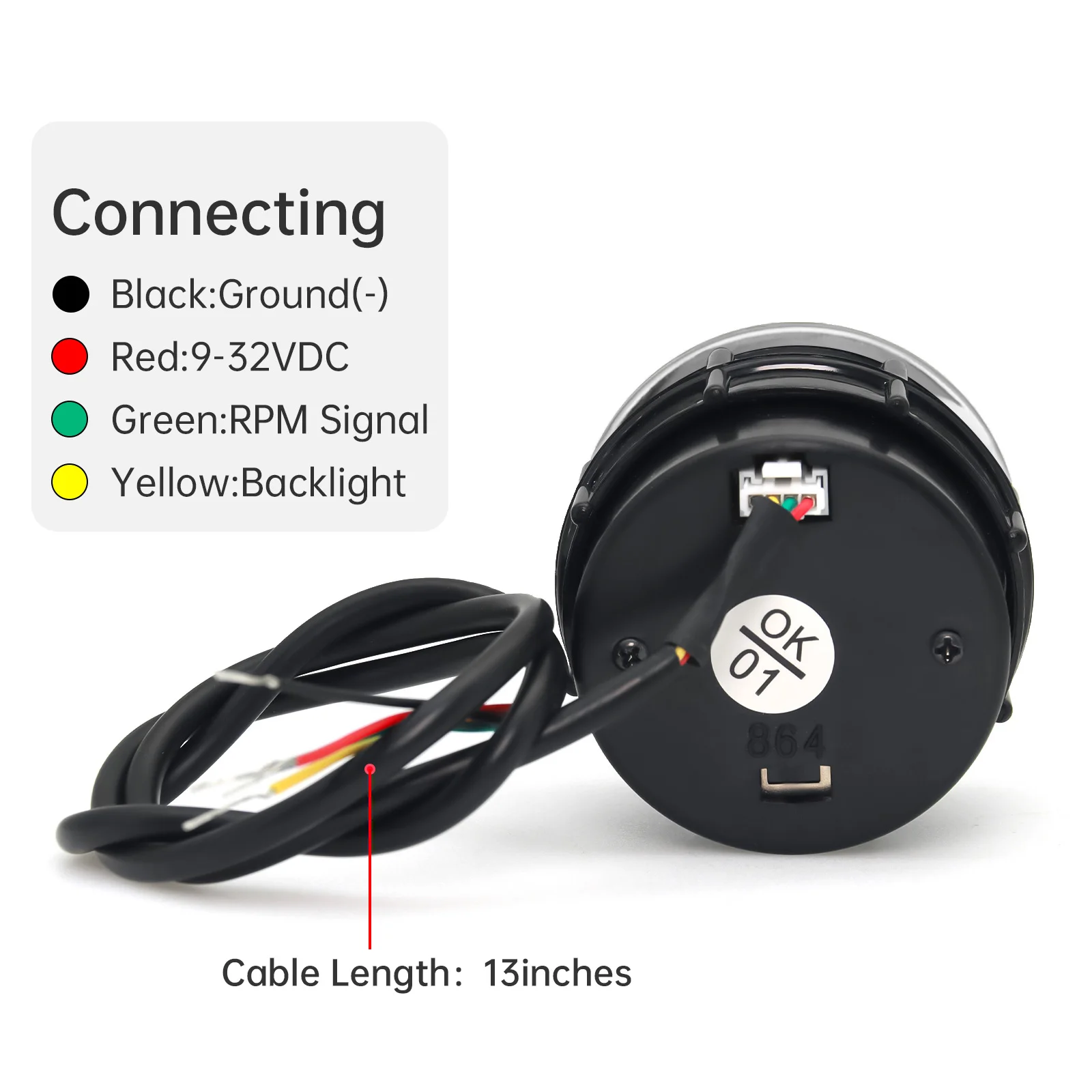Tacómetro de 52MM para coche, medidor de temperatura de agua y aceite, presión de aceite, EXT Temp, relación de combustible y aire, voltímetro, retroiluminación de 7 colores para 12V