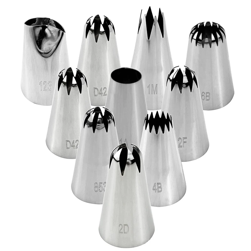 1/3pcs Stainless Steel Pastry Socket Cream Nozzles Large Confectionery Nozzle Bakery Tools and Accessories DGGJ05