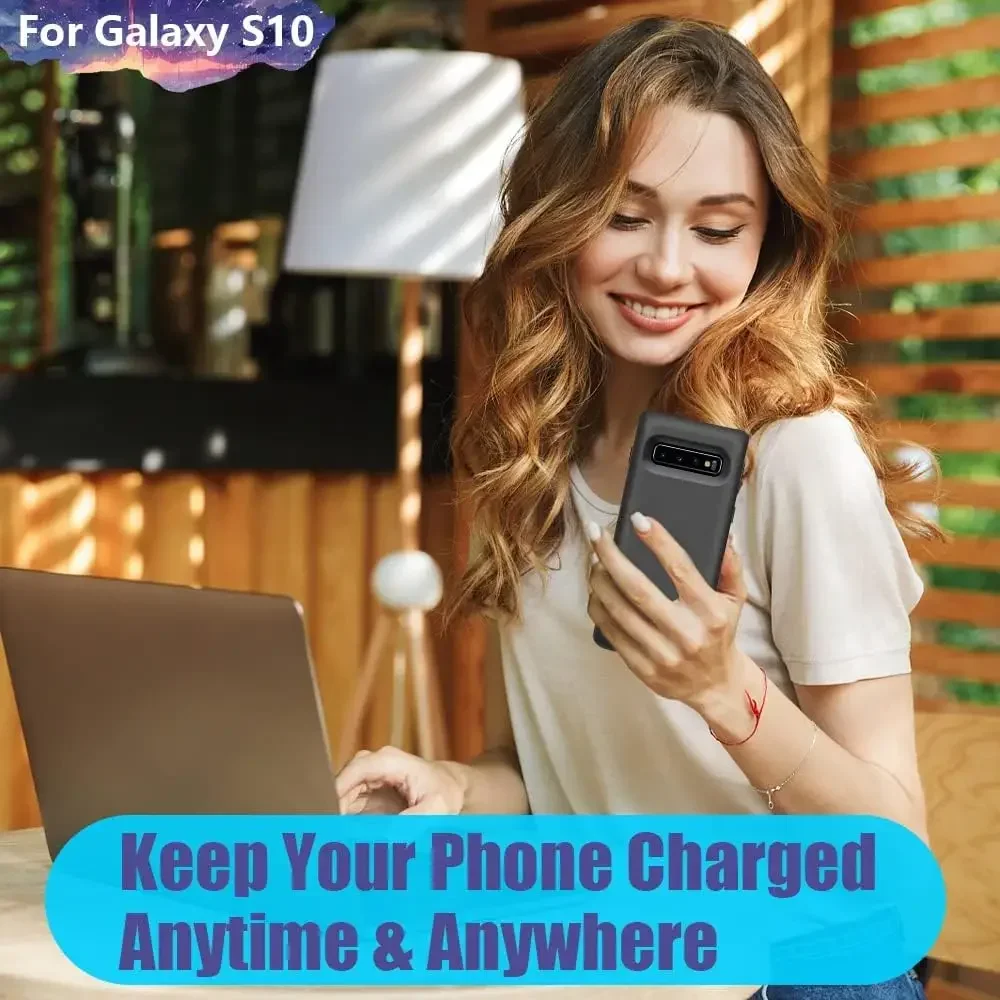 10000mAh Power Case Bank Battery Charger for Samsung Galaxy S10E S10 plus S20 FE S21 S22 S24 S25 Ultra Portable Charging Case