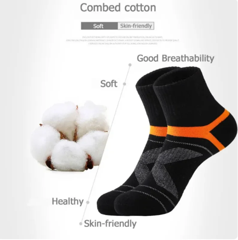 3 Pairs High Quality Men Cotton Socks Black Sports Socks Casual Soft Running Summer Absorb Sweat Breathable Male Sock Sokken