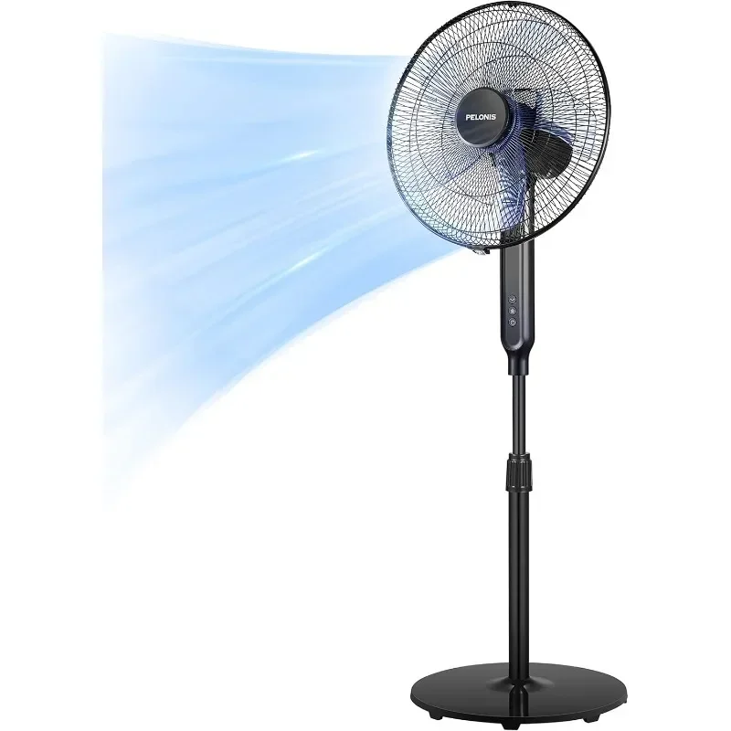 

PELONIS Oscillating Pedestal Stand Up Fan Adjustable Height Ultra Quiet DC Motor Remote Control 12 Speed High Energy Efficiency