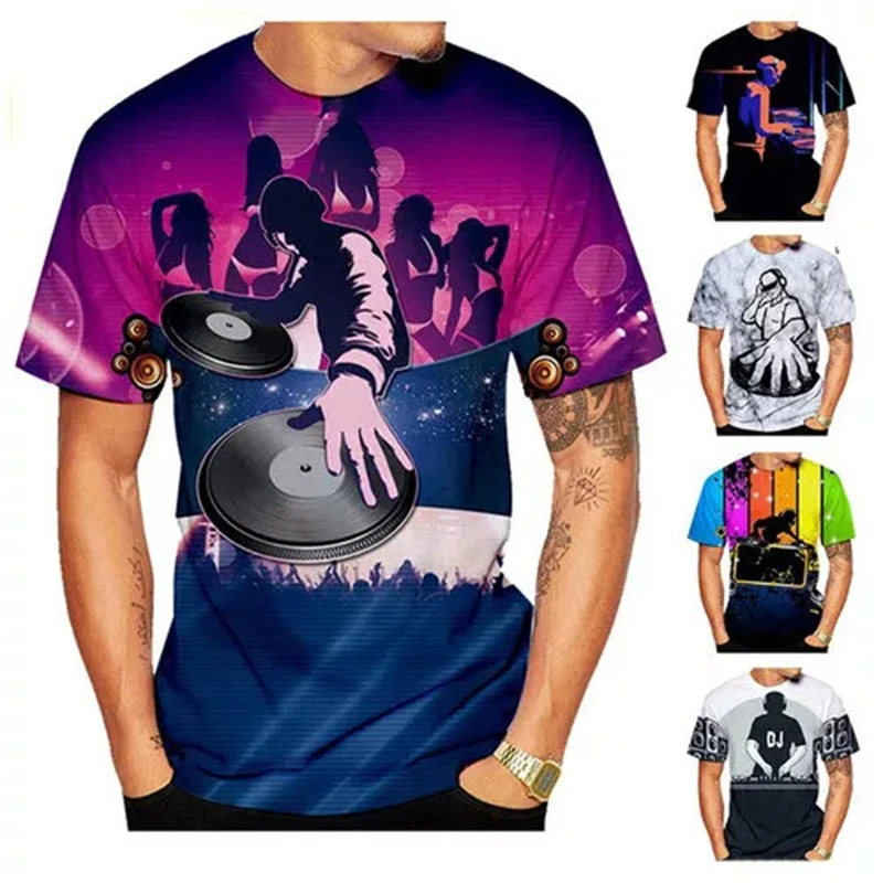 DJ Live Disco 3D Printed T Shirt Men's Novelty Summer Music Festival Pretty T-shirt Women Kids Streetwear Personality Top Tees