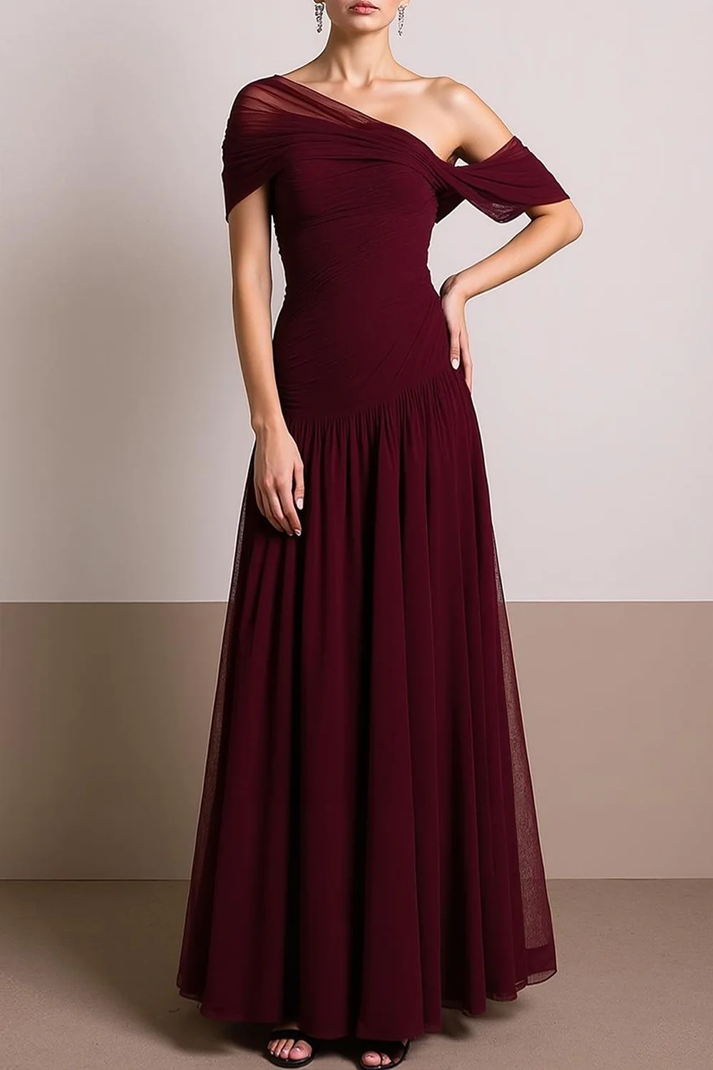 High Quality Customized One Shoulder Ankle Length Backless Off Shoulder A-line Kate Middleton Dress Vestidos De Gala Robe Satin view 3