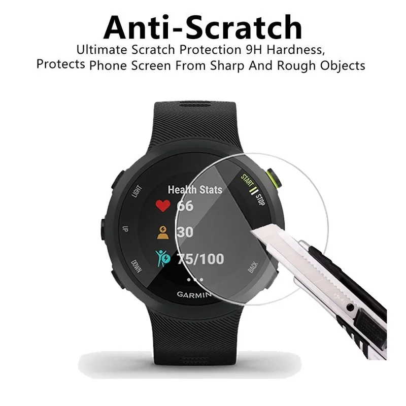 กระจกนิรภัยสำหรับ Garmin Forerunner 45 55 158ป้องกันหน้าจอสำหรับ Garmin Forerunner 45 55 158เคสโทรศัพท์แบบกระจกฟิล์มฟอยล์