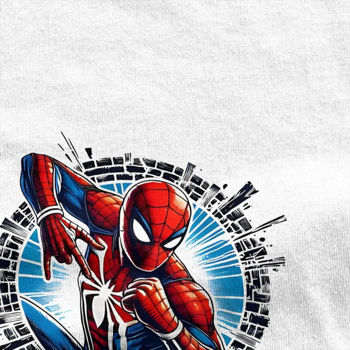 T-shirt à Manches Courtes en Pur Coton pour Homme, Estival et Rétro, avec Logo Spider-Man, Bande Dessinée et Esthétique