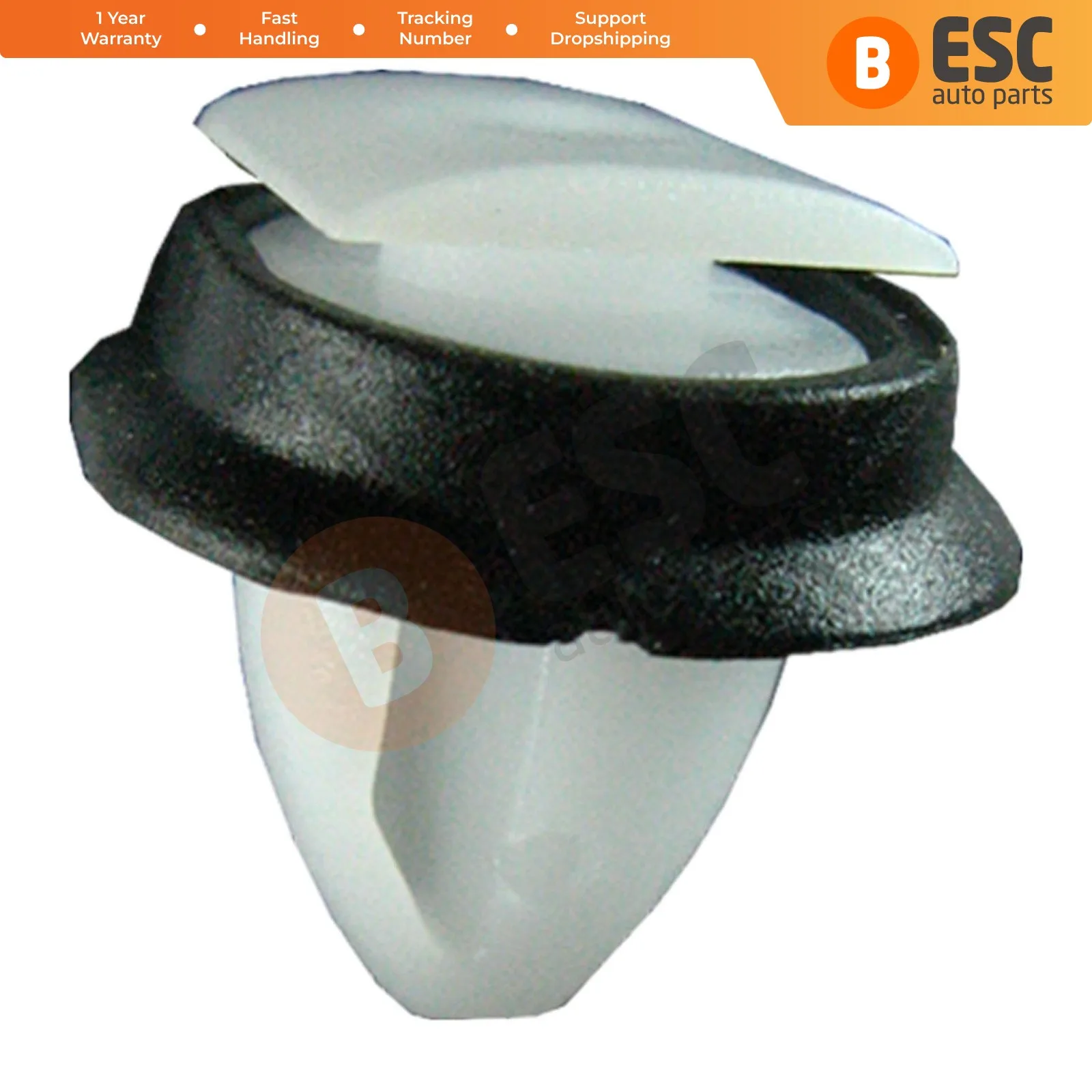 ESC ECF406 10 Pieces Side Moulding Clip for Citroën : 856543 Fiat: 71728806, Peugeot: 856543