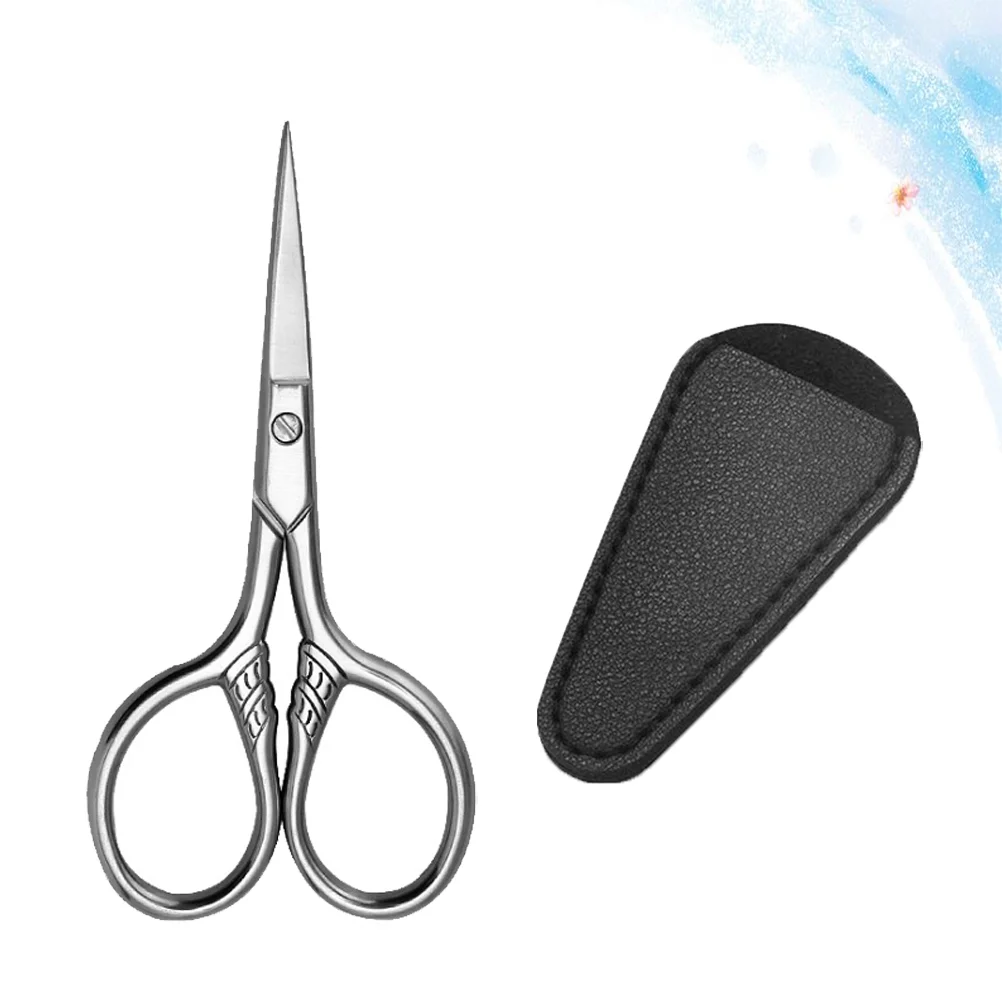 

Silver Scissors Head Style Beard Trimming Tool Shears Precision Make up Mustache