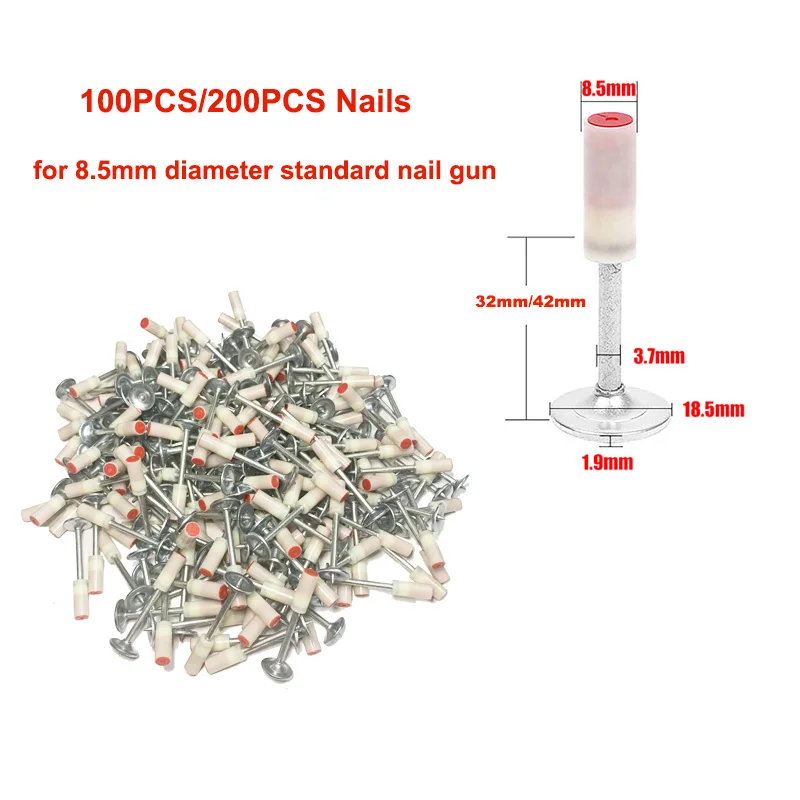 

100 шт./200 шт. 32 мм/42 мм круглый ручной огнеупорный пистолет для ногтей фиксированный точечный прищепка Диаметр 8,5 мм для потолочного мини-пистолета