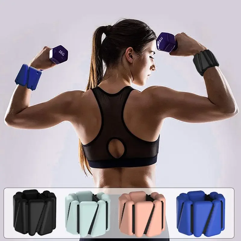 1/2lbs joga Fitness ćwiczenia bransoletka z ciężarkami na nadgarstek trójkąt silikonowy regulowany ochraniacz paska na kostkę Jogging sportowe opaski na rękę