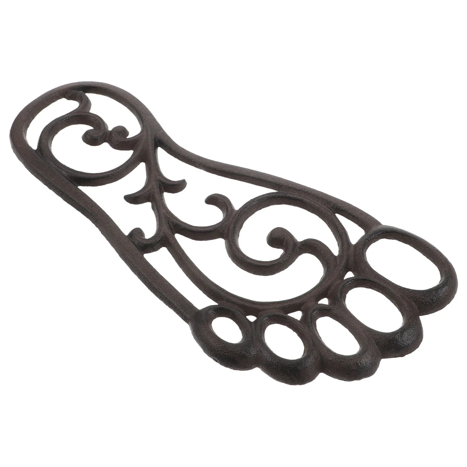 

11.79'' Iron Stepping Mat for Front Door Outdoor Entryway Decor - Vintage Cast Iron Entrance Mat with Footprint Pattern Ideal As