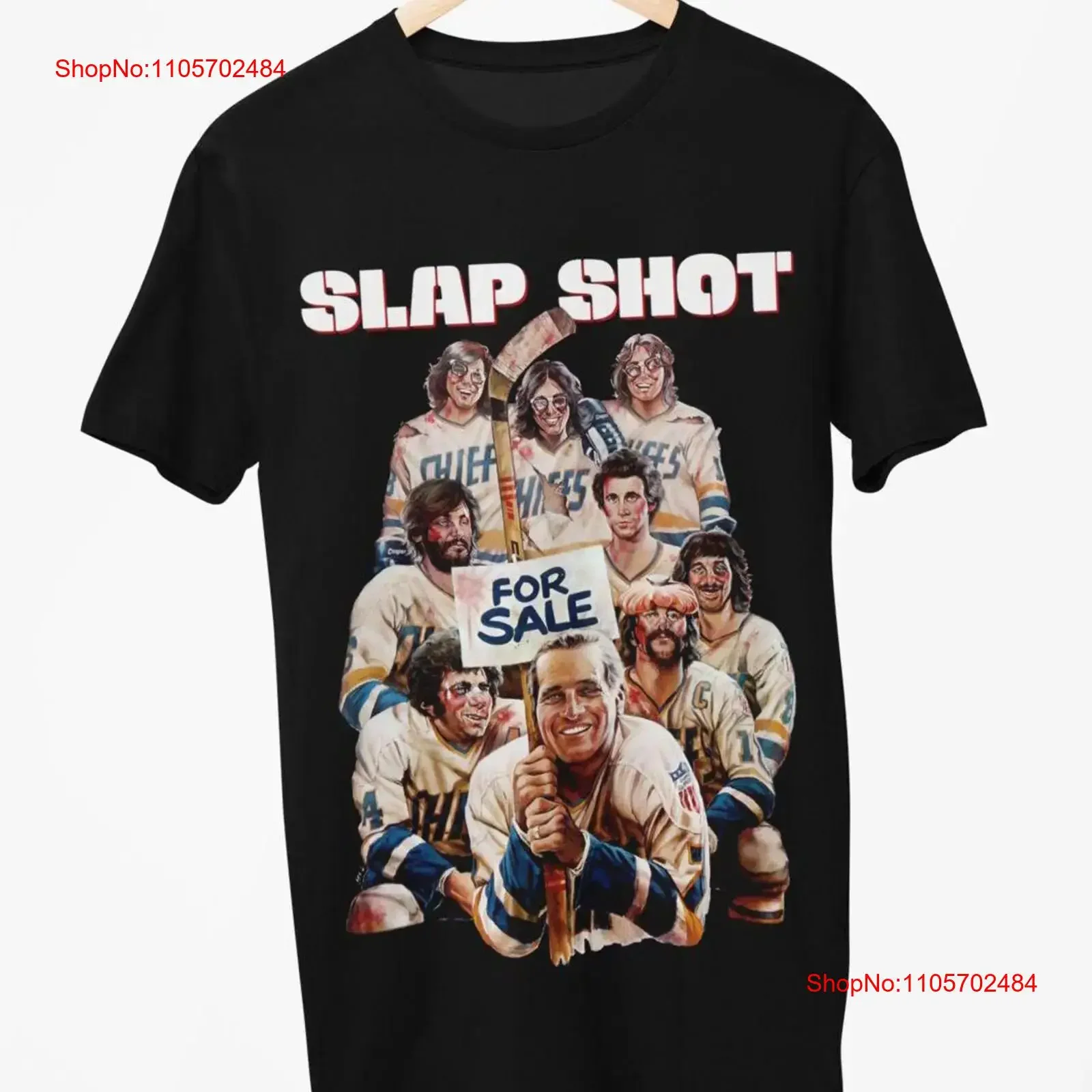 SLAP SHOT retro 70s film black cotton T shirt up to 5XL Also on hoodies sweaT etc vintage Washed Top For Everyday Wear homme
