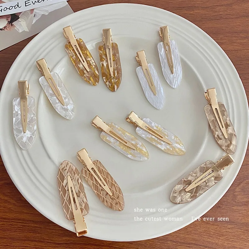 4pcs Mixed Color Duckbill Hair Clips for Women Elegant Side Bangs No Trace Simple Headwear Hair Accessories