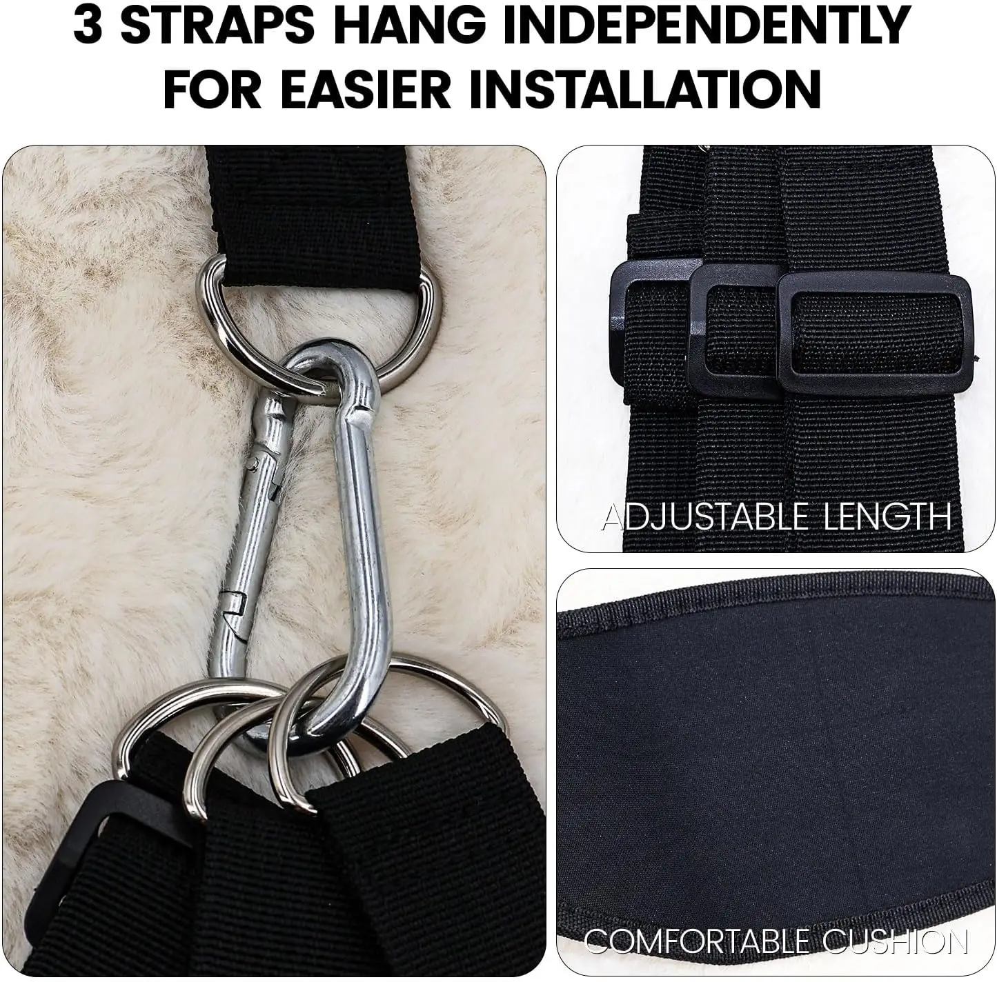 BDSM Sex Swing with Seat,Bondage Slave Leather Sex Hammock with Adjustable Straps,Hanging Door Handcuffs Leg Spreader Adult Toys