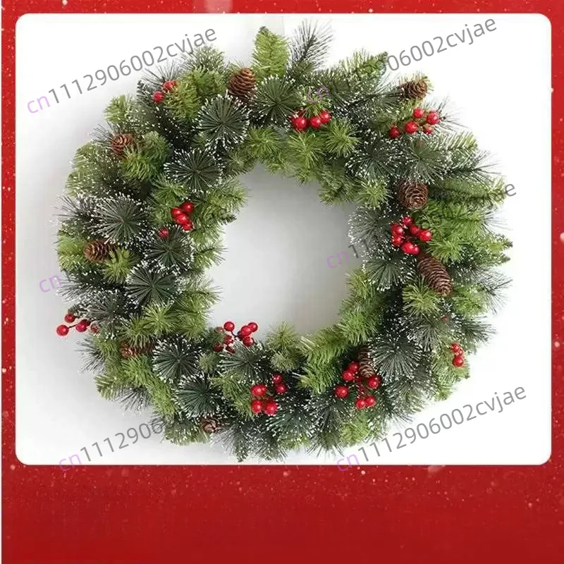 Creative Christmas Wreath Door Hanging Ornament, Xmas Tree Wreath for Window & Scene Decoration