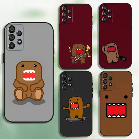 Cute Domo-kun Phone Case For Samsung Galaxy A20,A21s,A22,A31,A32,A52,A53,A72,73,A80 Soft Black Cover