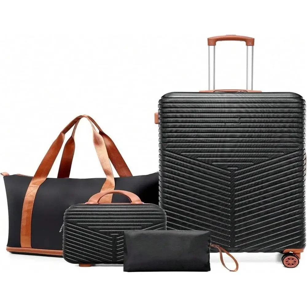 

Набор чемоданов из 4 предметов — жесткий чехол для ручной клади, расширяемая спортивная сумка на колесах, легкий замок TSA для путешествий