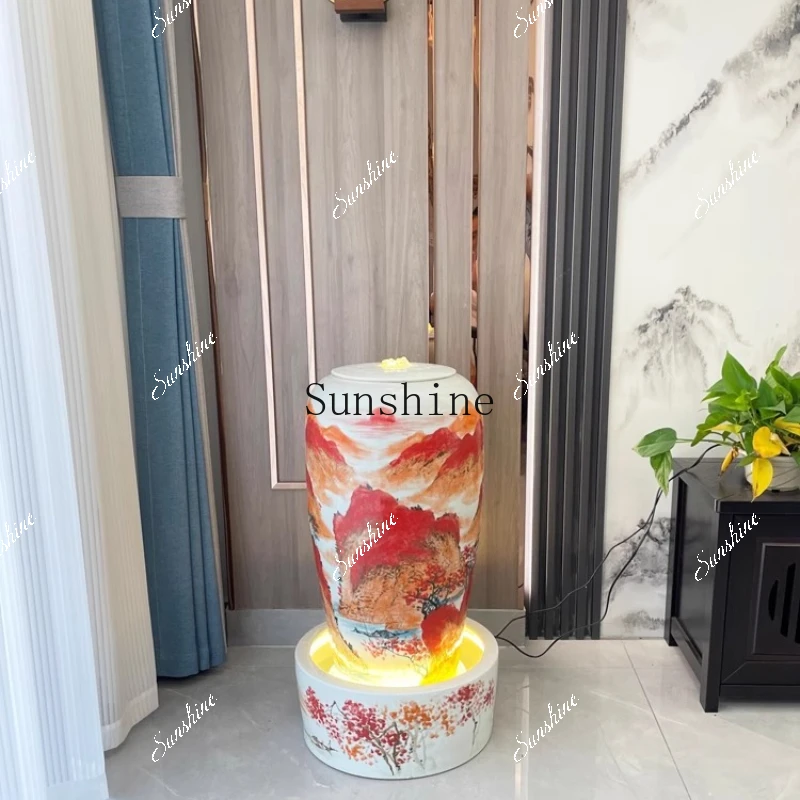 water ornament household Chinese fountain living room humidifier office housewarming new home opening ceremony decorationYY