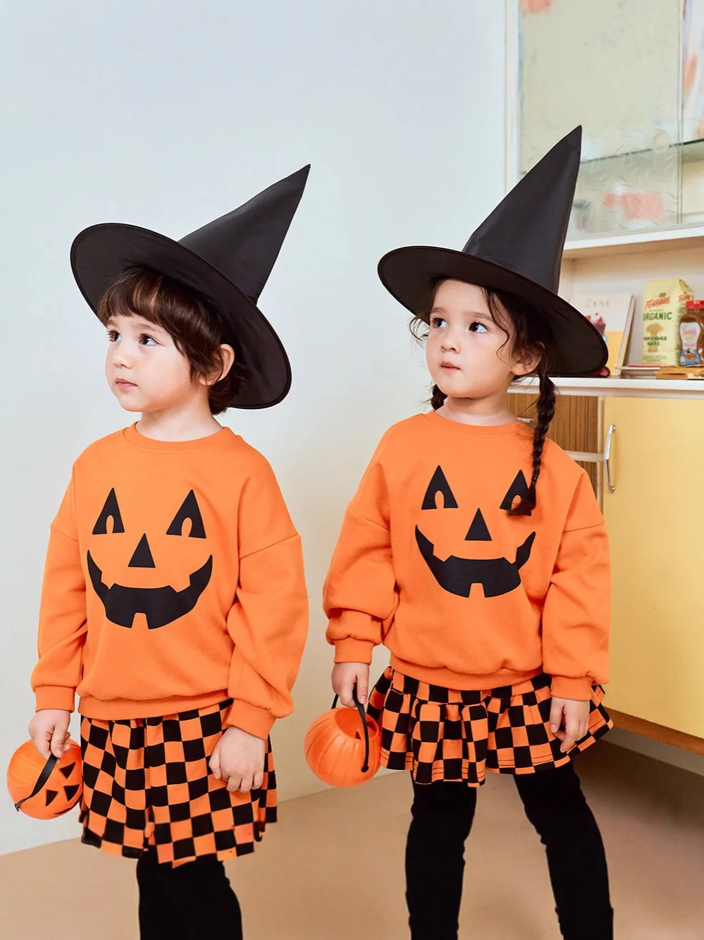 Children Clothes 2025 New Halloween Pumpkin Children's Suit Ins Long Sleeve Sweater+Pant Fashion Boy's Two Piece Set