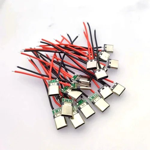 Imagen 2 del producto 10 cables USB tipo C 2P soldados macho y hembra para carga de teléfonos móviles