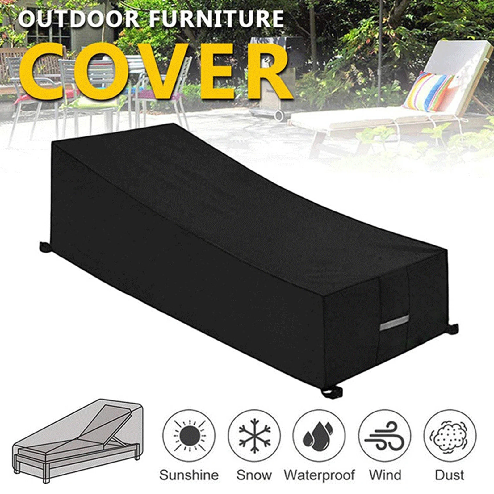 

210x80 Polyester Elastic Folding Outdoor Garden Sunbed Cover Sun Lounger Furniture Waterproof Cover Lounger Protector