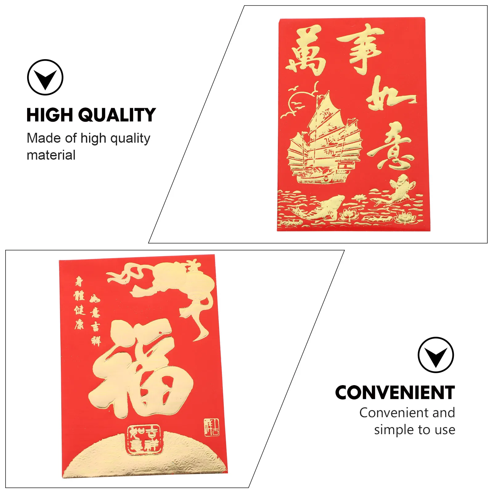 160Pcs 2024 Chinese New Year Red Envelopes Spring Festival Lucky Money Blessings Pocket Hongbao Children Gifts Red Bags