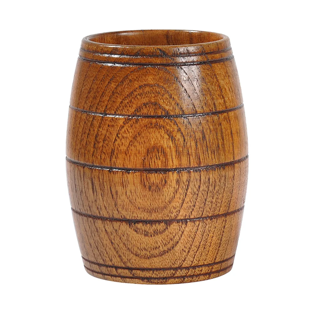 

175Ml Wooden Cup Simple Style Drinking Mug For Home Coffee Shop Restaurant Use Beer Barrel Water Beverage Holder