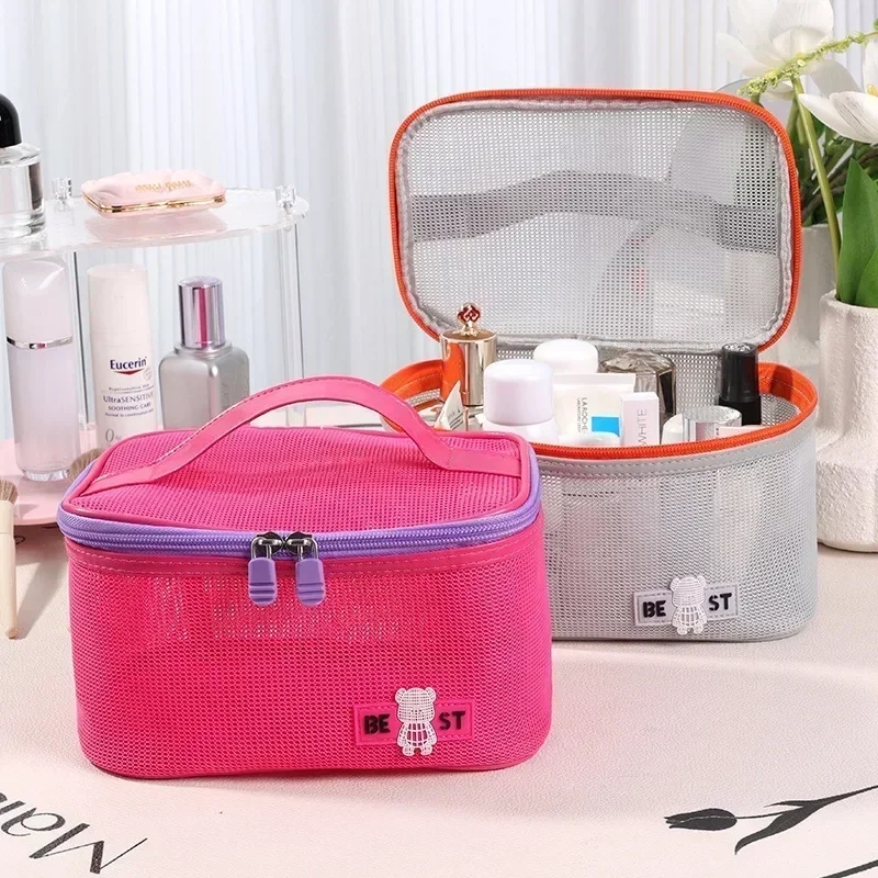 2025 Makeup Bag for Women Travel  Necessary Beauty Brush Tool Storage Cosmetic Case Professional Makeup Box Nail Art Organizer