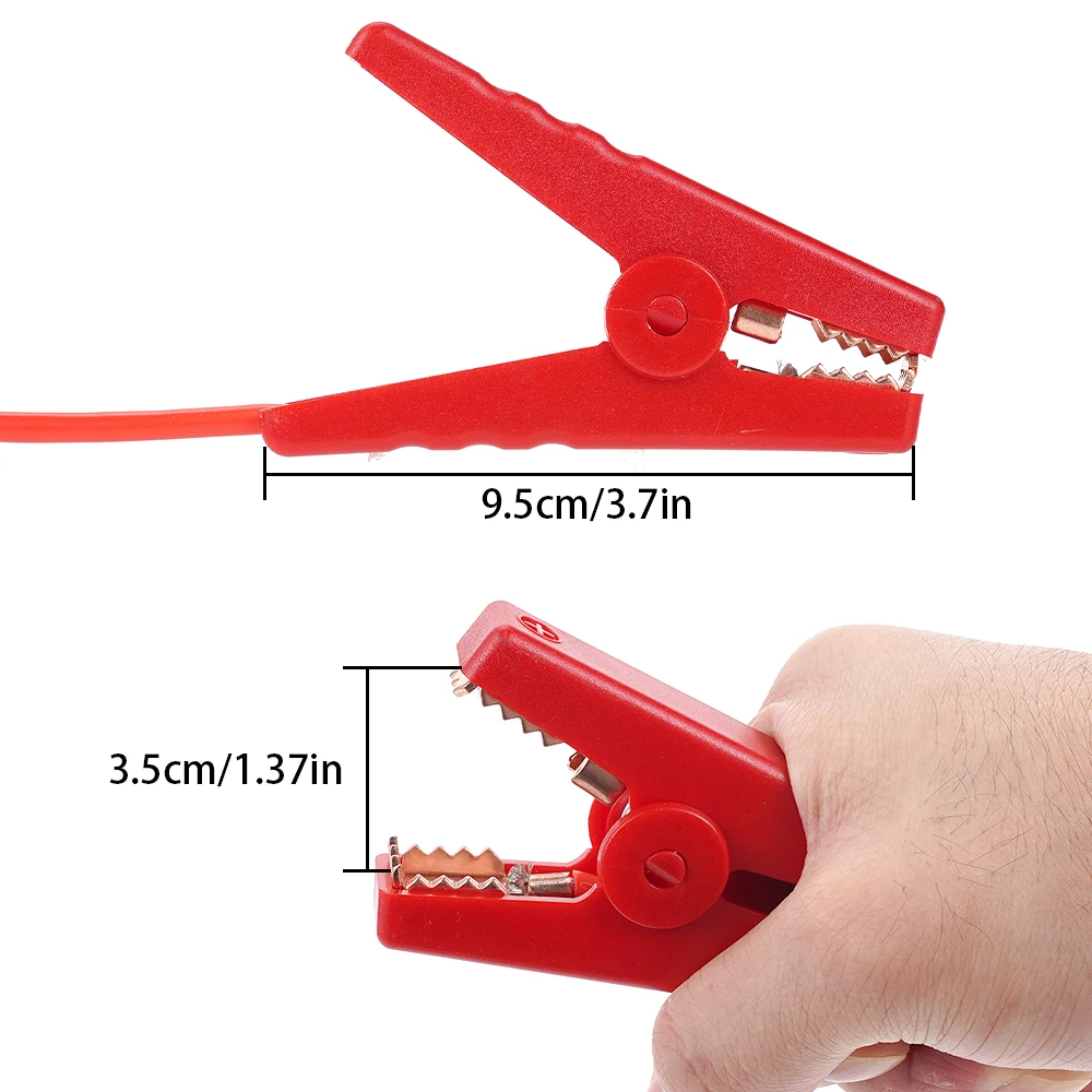 1.5M 12AWG Crocodile Clip-on Solar Cable Adapter 25A Insured Silicone Tinned Copper Wire High Quality Cable connector