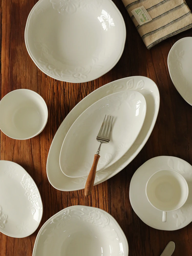 

Набор посуды Simplified Cerc: тарелка-чаша для дома, роскошная, для индивидуального использования, для новоселья, с инкрустацией, глубокая тарелка