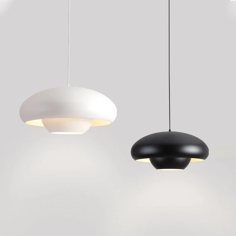 

Nordic Mushroom Design Pendant Lamp Black White for Bedroom Dining Living Room Study Bar Indoor Home Hanging Fixtures