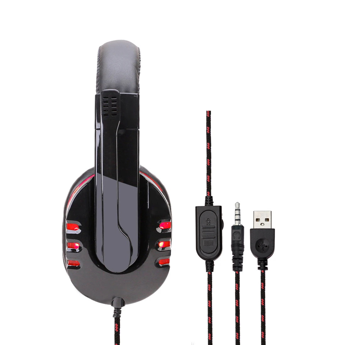 100pcs/lot Gaming Headset Stereo Surround Headphone USB 3.5mm Wired Mic For PS4 Laptop PC Mobile Phone Gamer Headphones