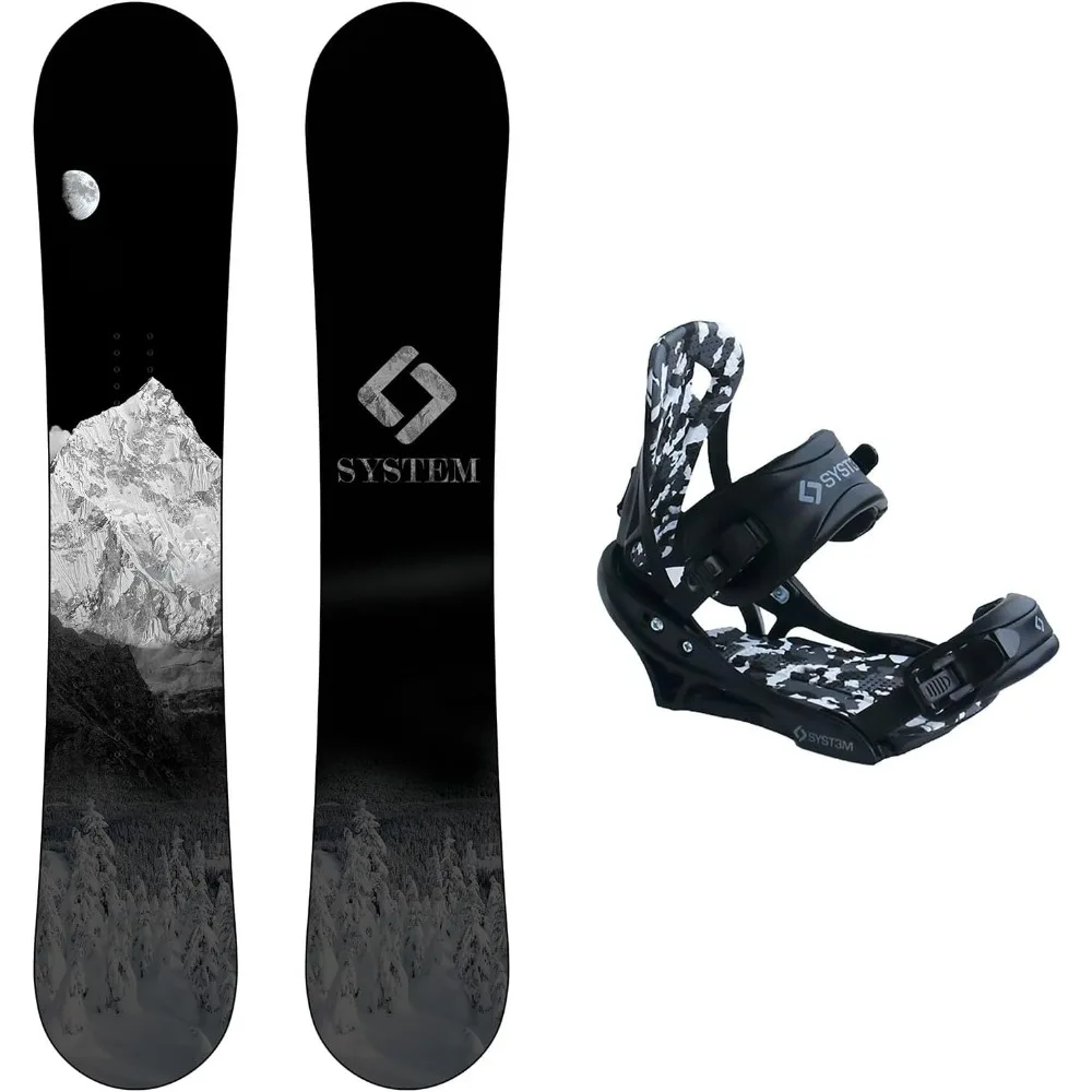 Snowboards MTN Men's Snowboard Package with System APX Bindings 2024, Sports & Entertainment, Skiing & Snowboarding