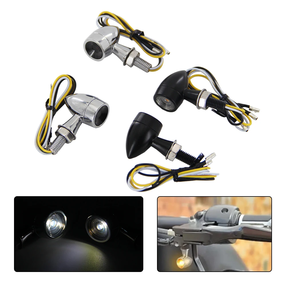 

Motorcycle Handlebar Common To All Models 2PCS Amber Brake Clutch Lever Mount LED Turn Signal Indicators Light Blinker Lamp