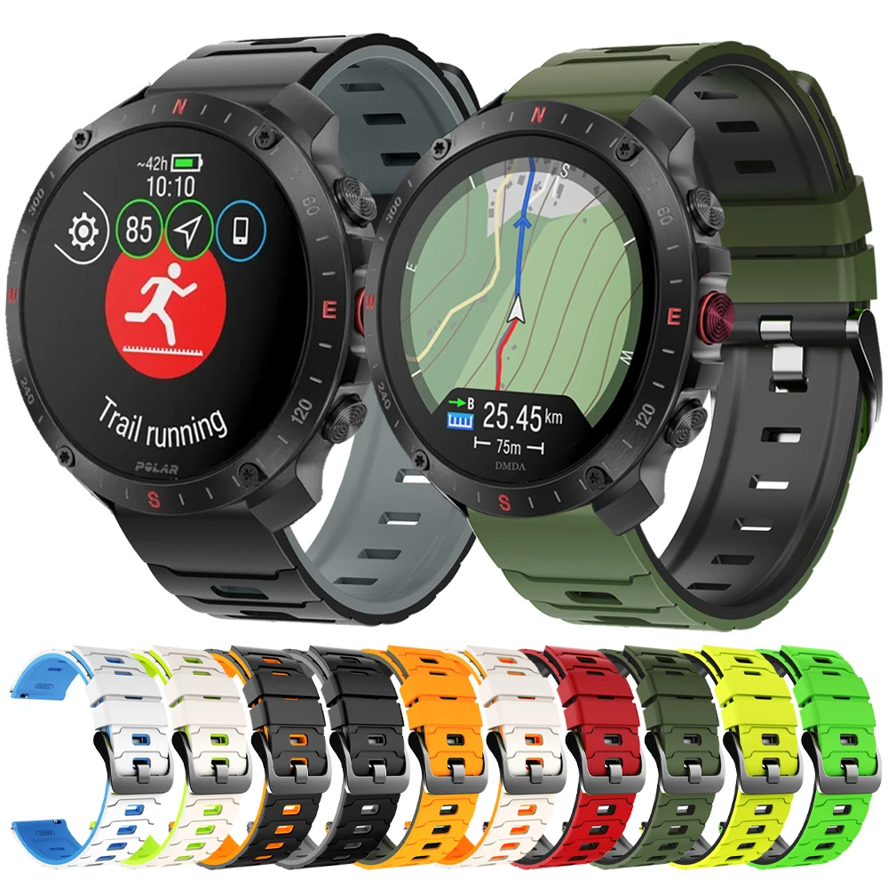 22mm Silicone Strap For Polar Vantage M M2 M3/Grit X X2 Pro Replacement Watch Band for COROS Pace 3/APEX 4 42mm APEX 2 Pro Belt