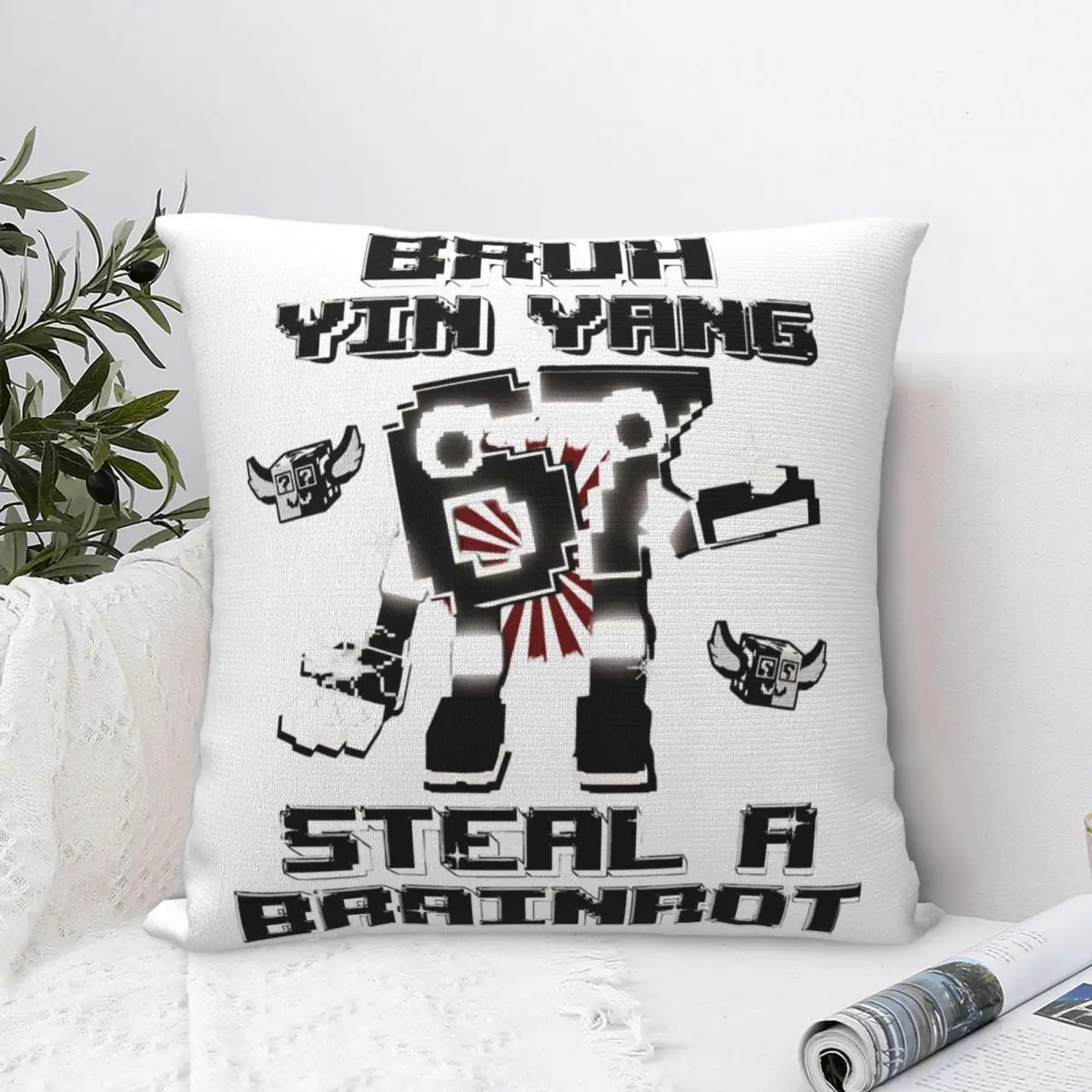 Bruh Yin Yang 67 Six Seven 6-7 Funny Brainrot Steal A Brainrot Pillow Case Cushion Cover Decorative Pillowcase for Sofa 18