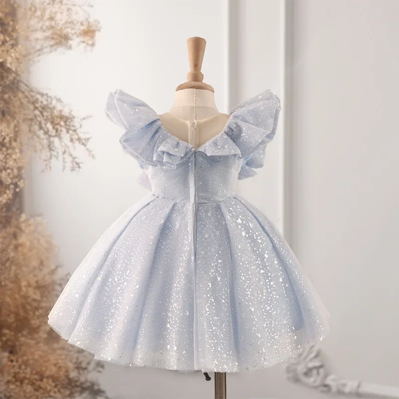 New Children\'s Princess Ball Gown Kids Piano Performance Wedding Birthday Baptism Girls Party Dresses A4031 Vestidos
