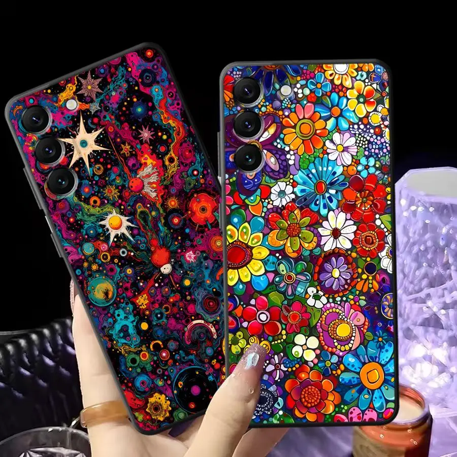 Case for Samsung Galaxy A02s A03 A06 A53 A20s A05 A04 A71 A73 A30s A50 A56 Phone Cover Vibrant Psychedelic Art