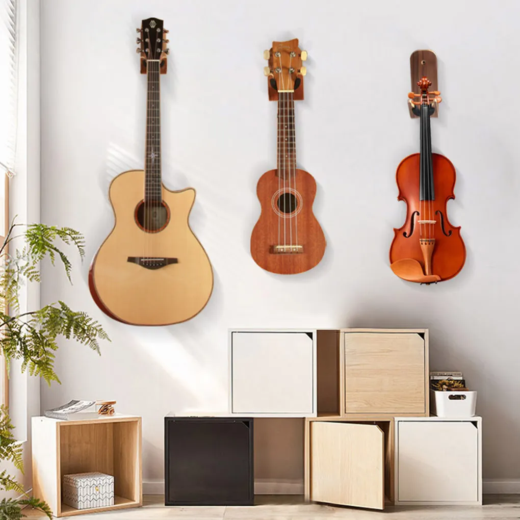 Stringed Musical Instrument Hanger Wood Storage Rack Room Wall Holder Fixture Space-saving Salon Organizer Loadbearing