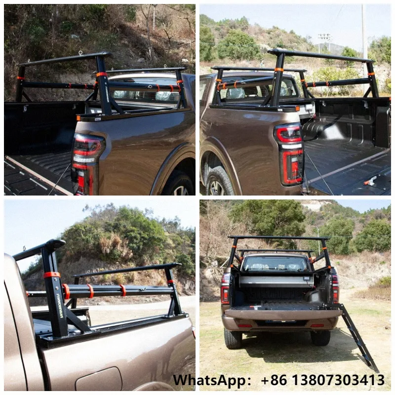 Universal 4x4 Pickup Truck Adjustable Roll Bar Universal Anti Roll Bar Carrier Cage Truck Bed Rack Ladder for Toyota Hilux