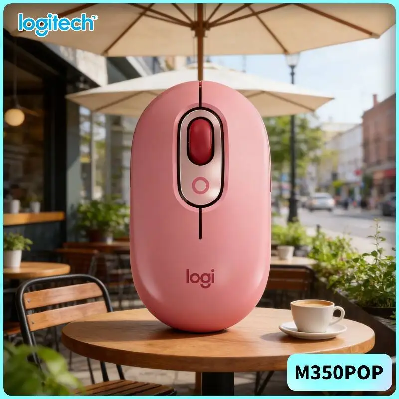 Eco-Friendly Logitech   POP Mouse Recycled Plastic Silent Scroll Multi-Device for Smart TV Home Media Centers